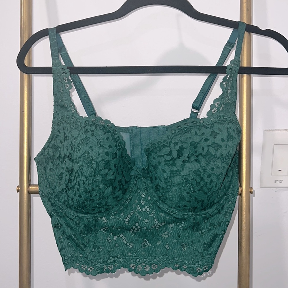 Victoria secret green corset top sz 38 C